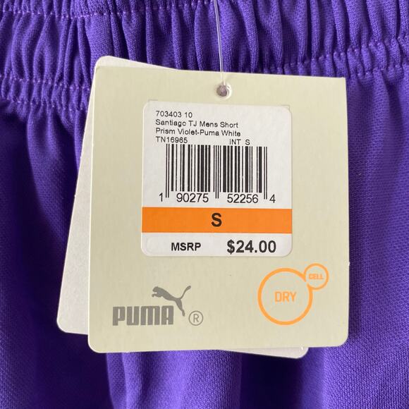 NEW PUMA Santiago TJ Men's Soccer Shorts Violet Purple Size Small LIGHTWEIGHT - Picture 4 of 4